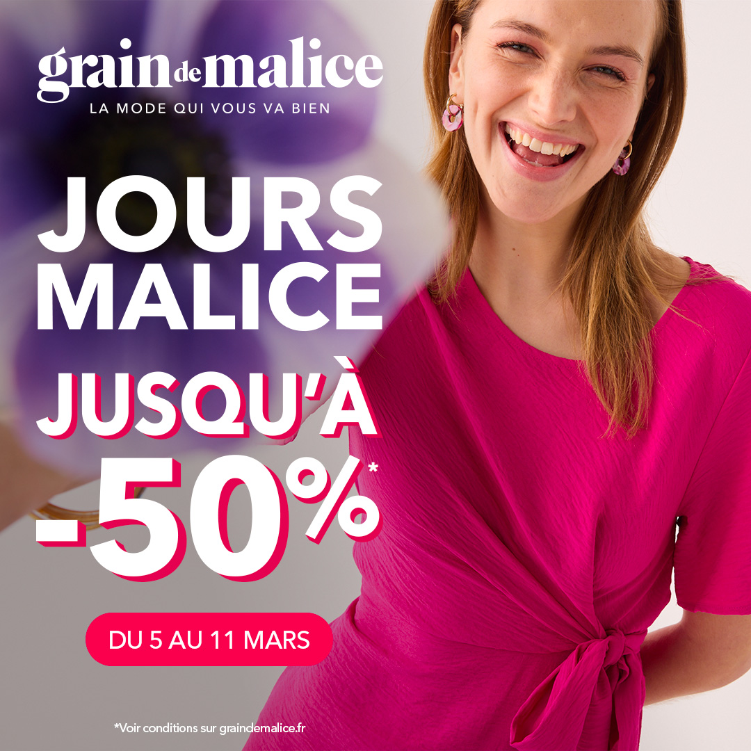 Green 7 - Jours Malice : jusqu'à -50% ! - visuel centre co 1080x1080 1 - 1