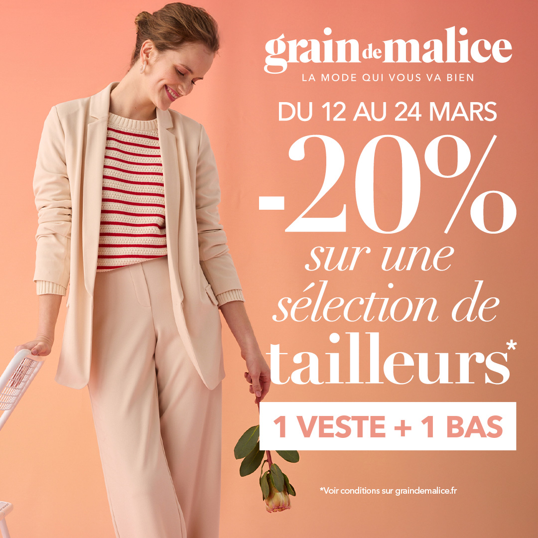 Green 7 - -20% sur votre tailleur chez Grain de Malice ! - visuel centre co - 1